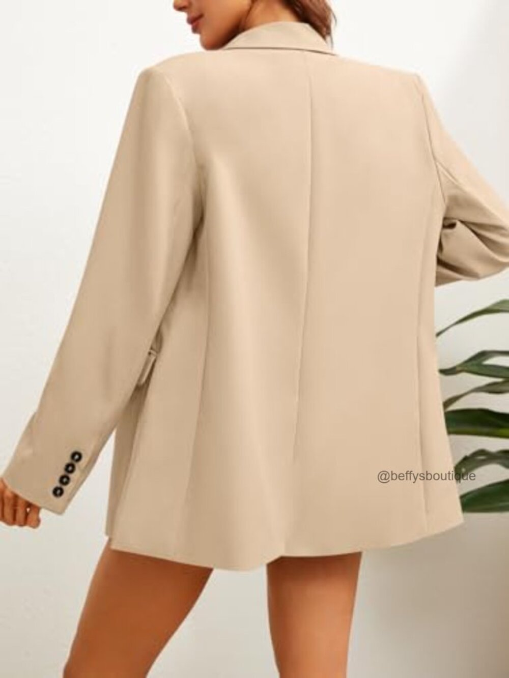 Oversized Long Sleeve Lapel Button Blazer Suit Jacket Work Office - Picture 3 of 7